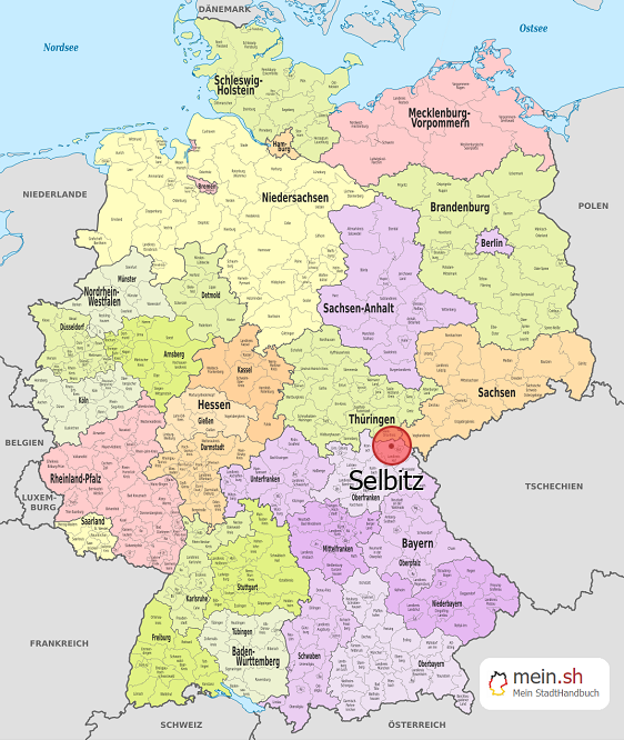 Deutschlandkarte mit Selbitz