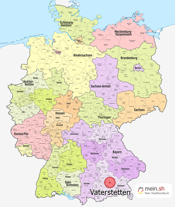 Deutschlandkarte mit Vaterstetten