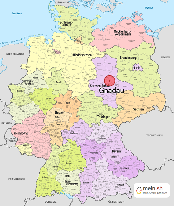 Deutschlandkarte mit Gnadau