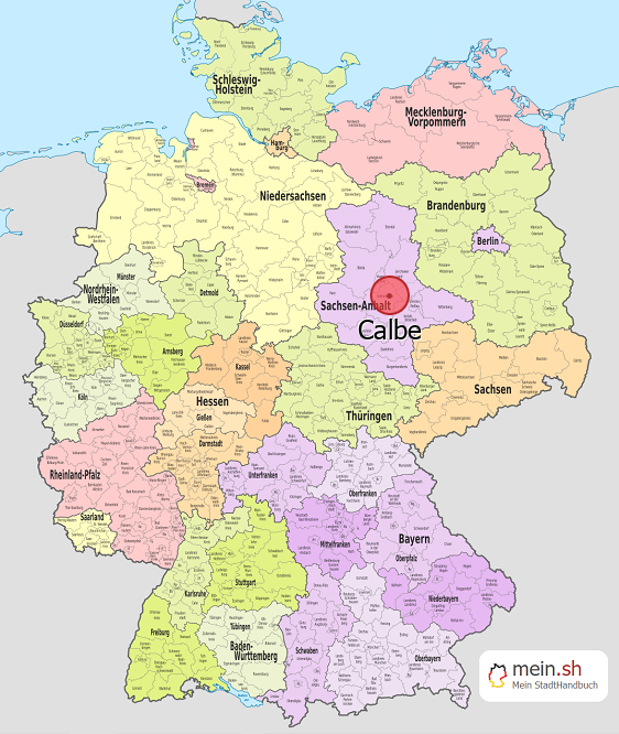 Deutschlandkarte mit Calbe