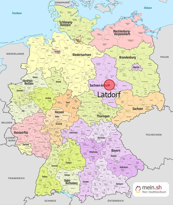 Deutschlandkarte mit Latdorf