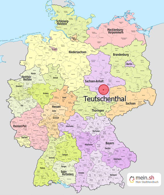 Deutschlandkarte mit Teutschenthal