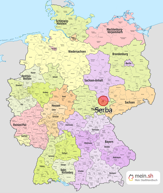 Deutschlandkarte mit Serba