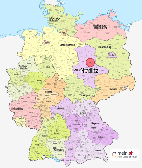 Deutschlandkarte mit Nedlitz