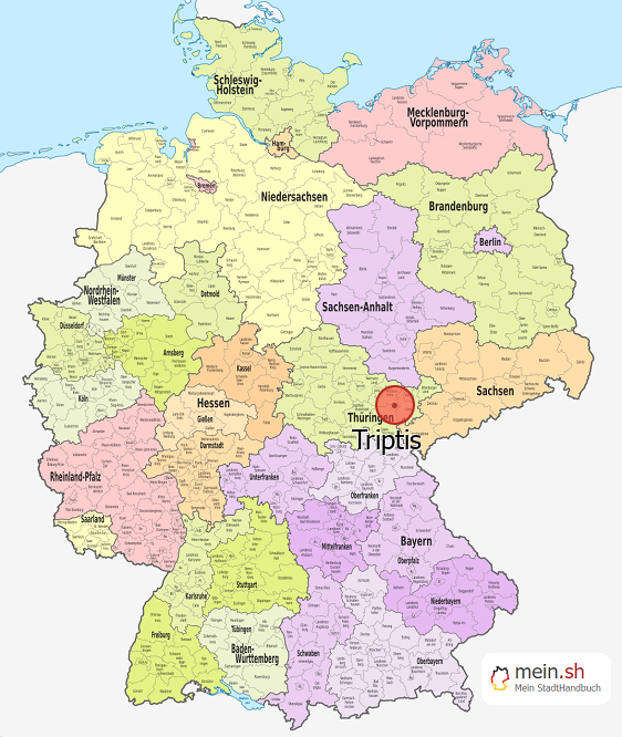 Deutschlandkarte mit Triptis