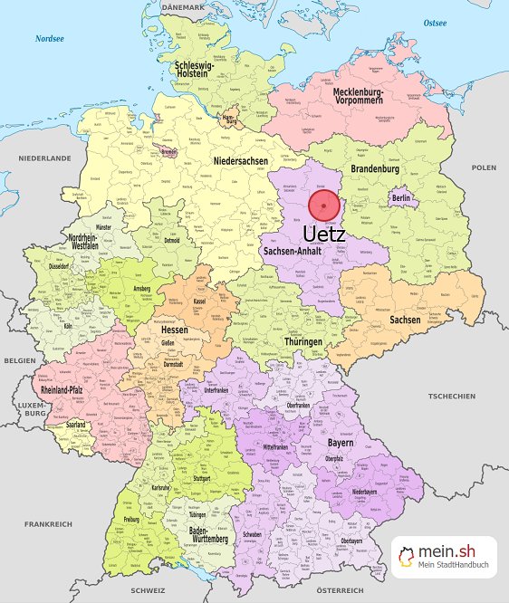 Deutschlandkarte mit Uetz