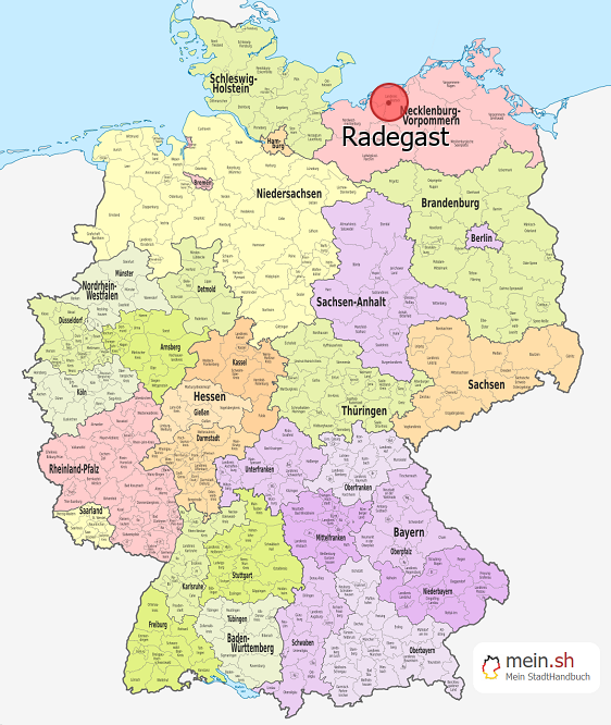 Deutschlandkarte mit Radegast