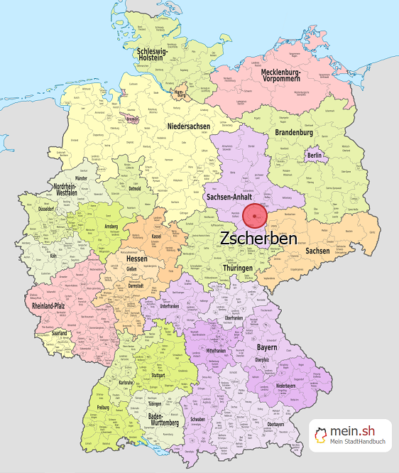 Deutschlandkarte mit Zscherben