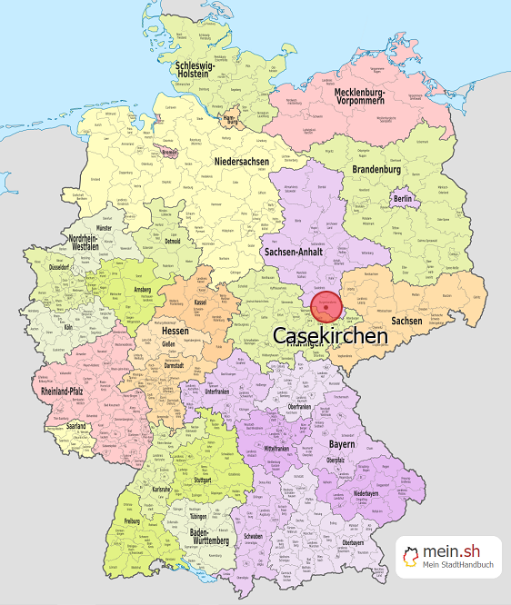 Deutschlandkarte mit Casekirchen