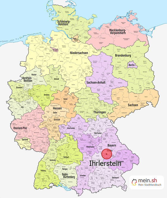 Deutschlandkarte mit Ihrlerstein