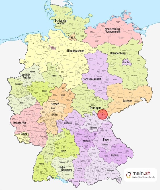 Deutschlandkarte mit Hof