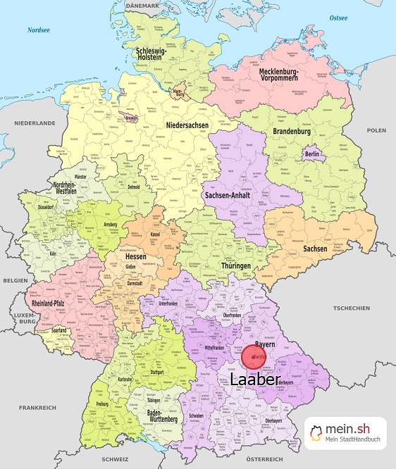Deutschlandkarte mit Laaber