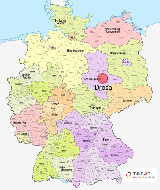 Deutschlandkarte mit Drosa