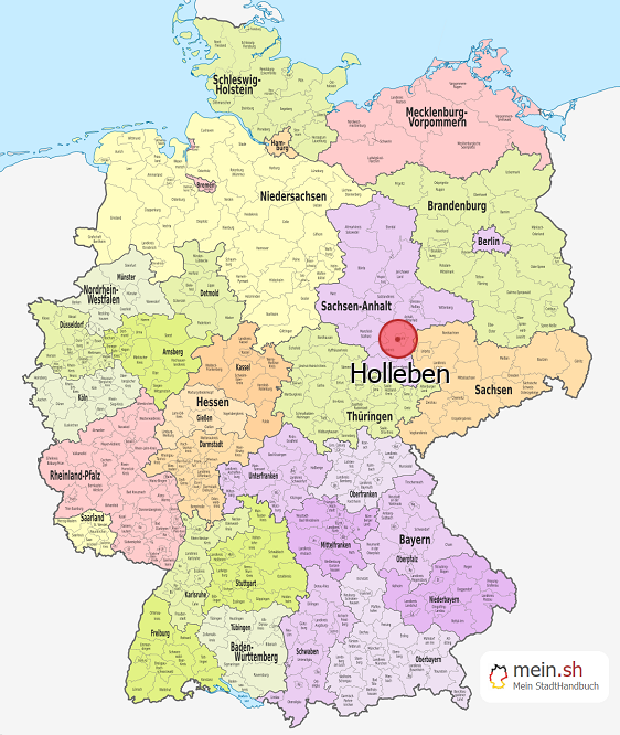 Deutschlandkarte mit Holleben