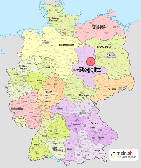 Deutschlandkarte mit Stegelitz