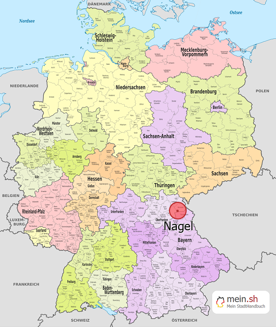 Deutschlandkarte mit Nagel