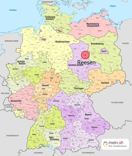 Deutschlandkarte mit Reesen