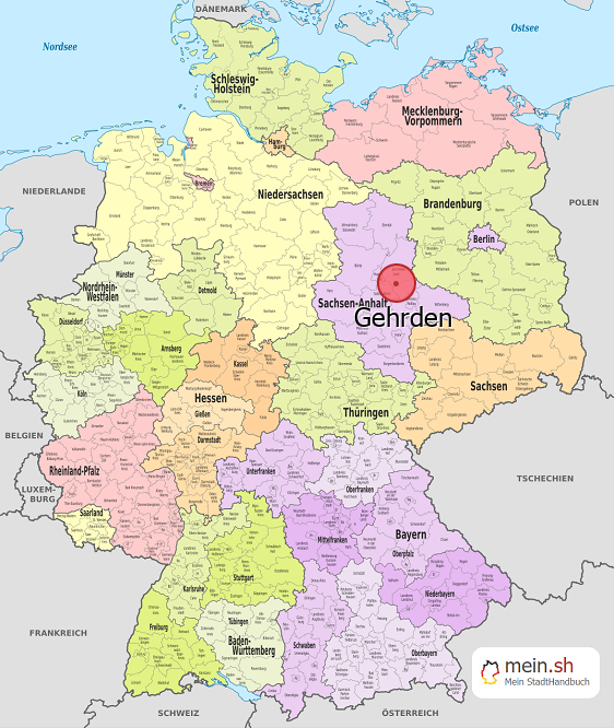 Deutschlandkarte mit Gehrden