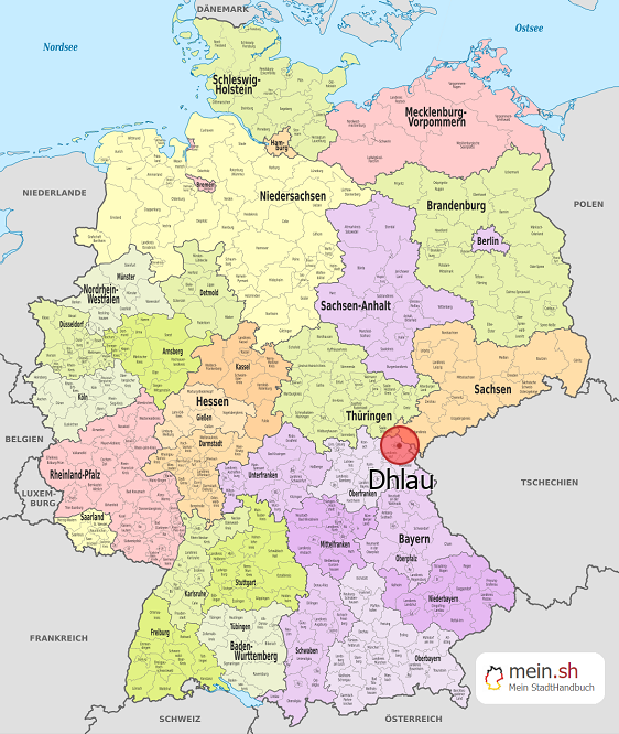 Deutschlandkarte mit Dhlau