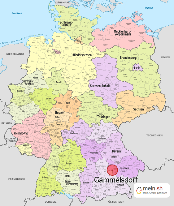 Deutschlandkarte mit Gammelsdorf