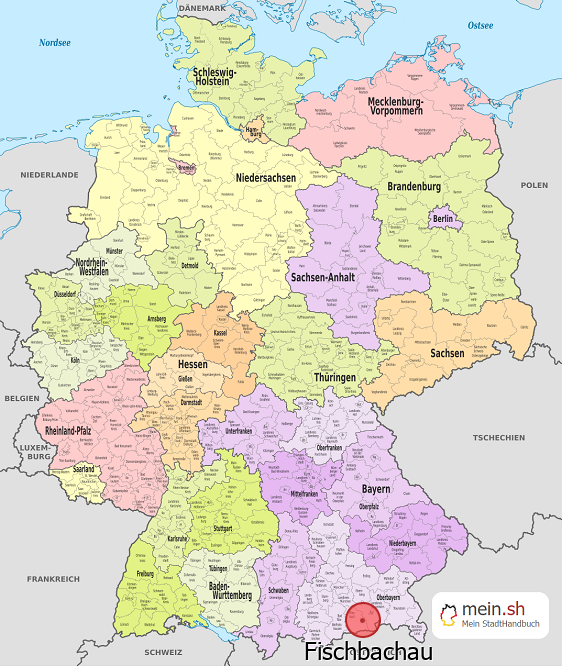 Deutschlandkarte mit Fischbachau