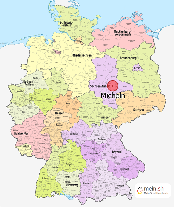 Deutschlandkarte mit Micheln