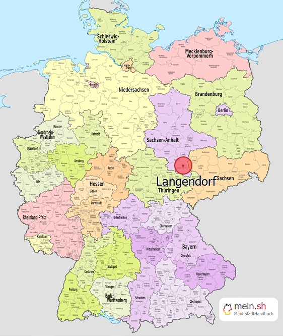 Deutschlandkarte mit Langendorf