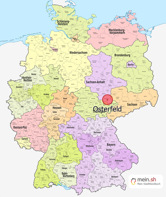 Deutschlandkarte mit Osterfeld