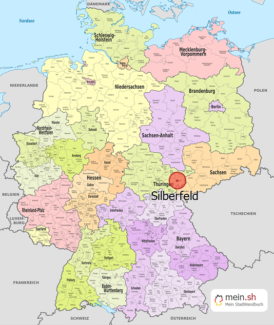 Deutschlandkarte mit Silberfeld