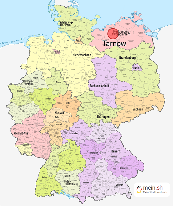 Deutschlandkarte mit Tarnow