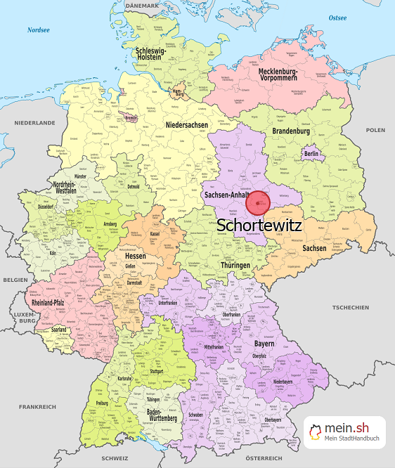Deutschlandkarte mit Schortewitz