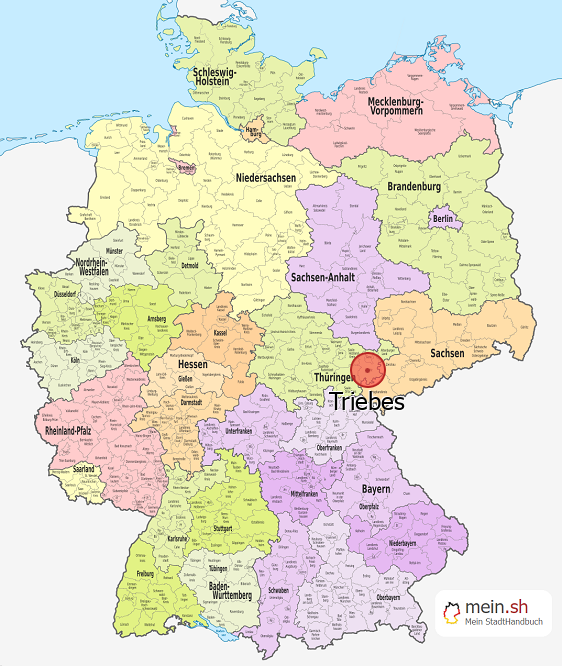 Deutschlandkarte mit Triebes