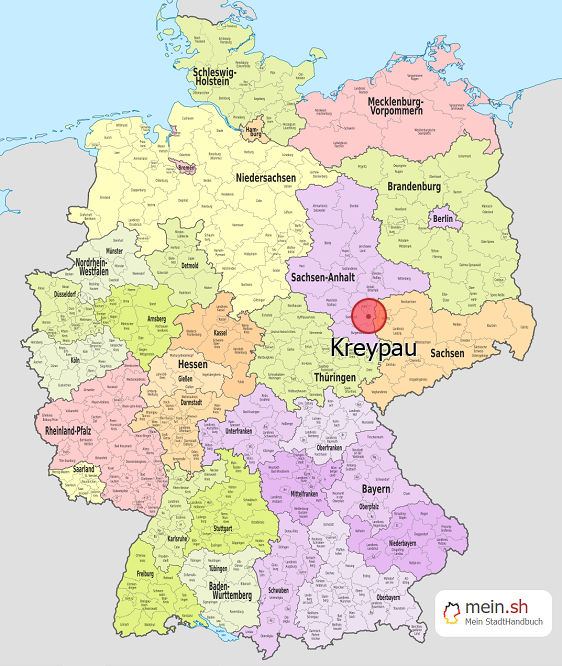 Deutschlandkarte mit Kreypau