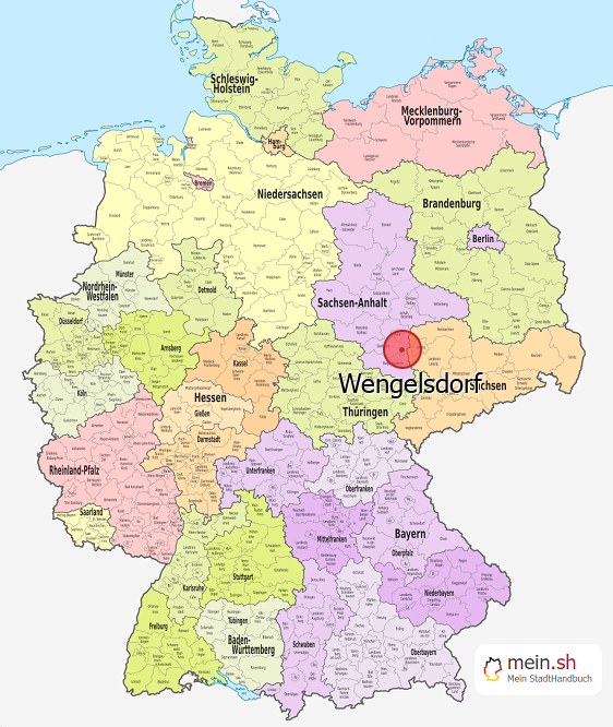 Deutschlandkarte mit Wengelsdorf