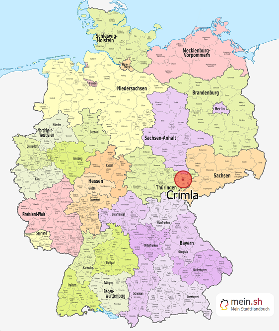 Deutschlandkarte mit Crimla