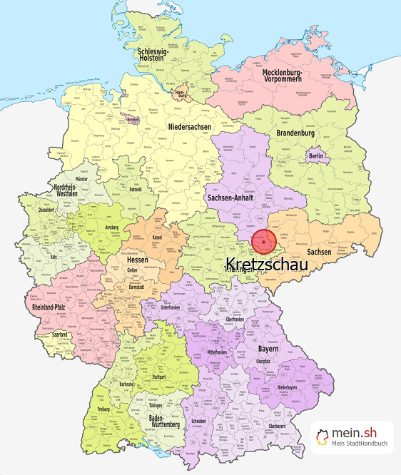 Deutschlandkarte mit Kretzschau