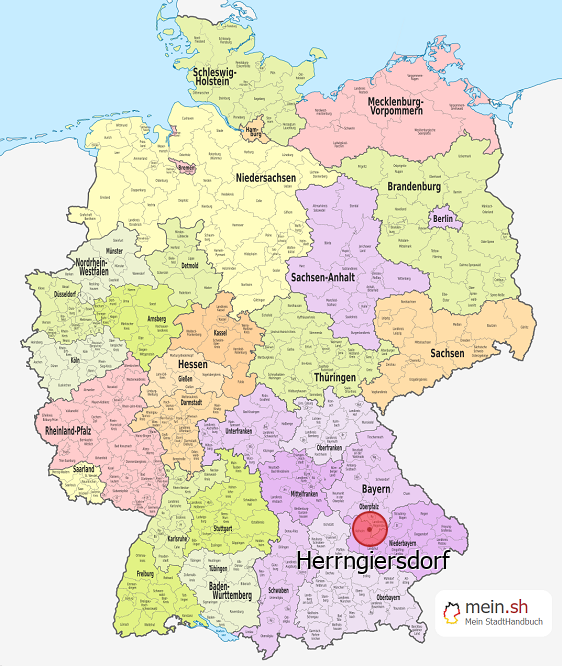 Deutschlandkarte mit Herrngiersdorf