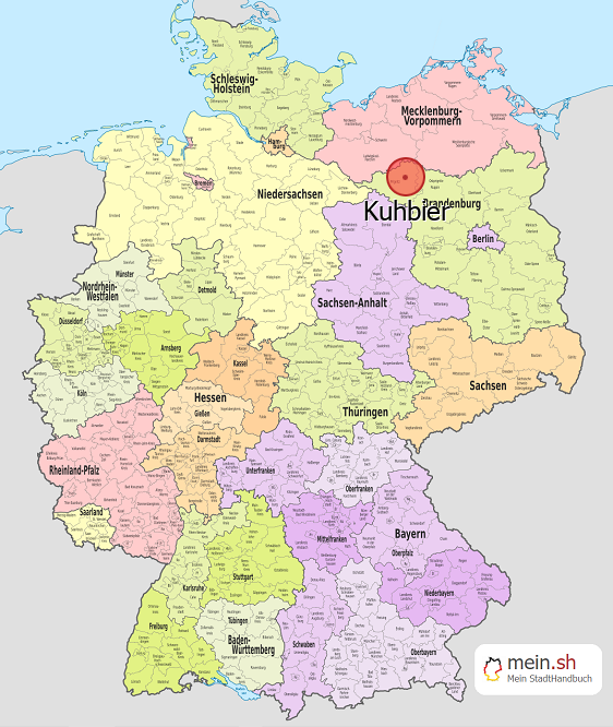 Deutschlandkarte mit Kuhbier