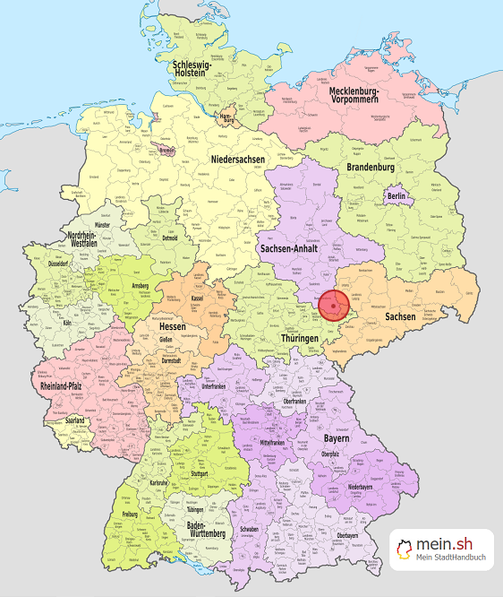 Deutschlandkarte mit Bergisdorf