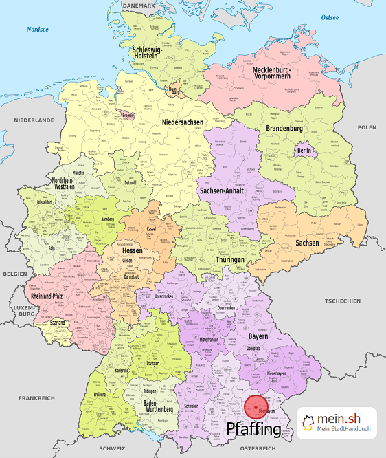 Deutschlandkarte mit Pfaffing