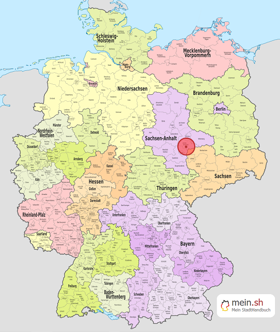 Deutschlandkarte mit Quetzd?lsdorf