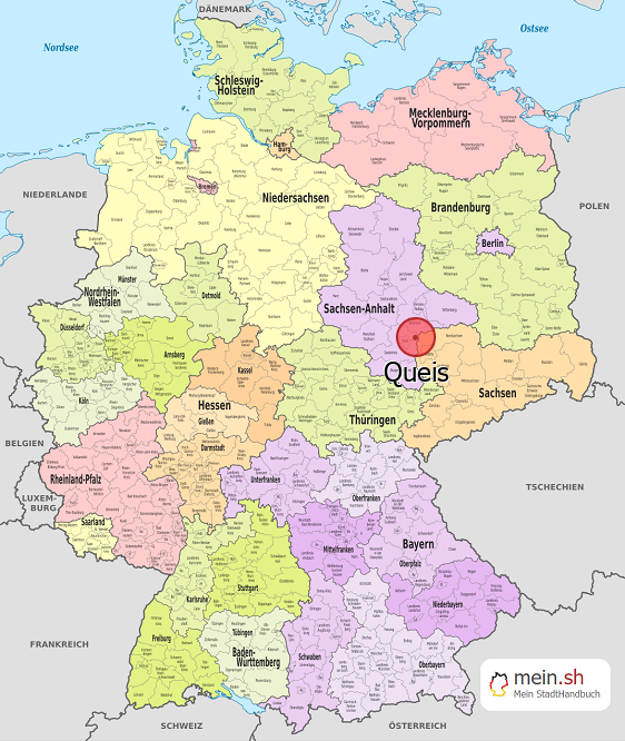 Deutschlandkarte mit Queis