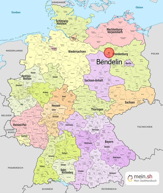 Deutschlandkarte mit Bendelin