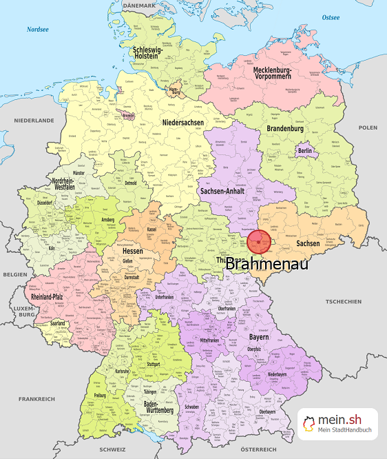 Deutschlandkarte mit Brahmenau