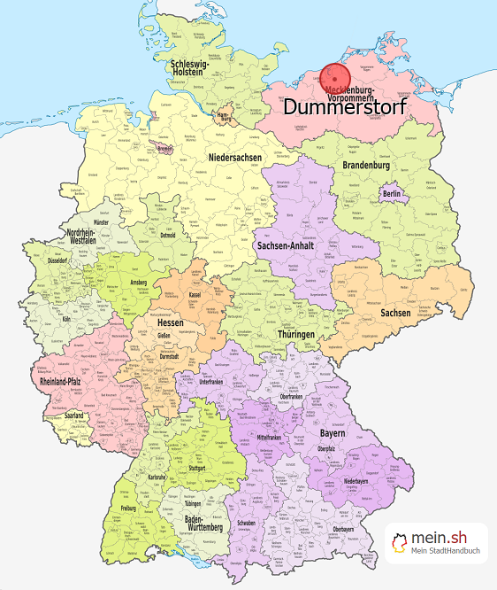 Deutschlandkarte mit Dummerstorf