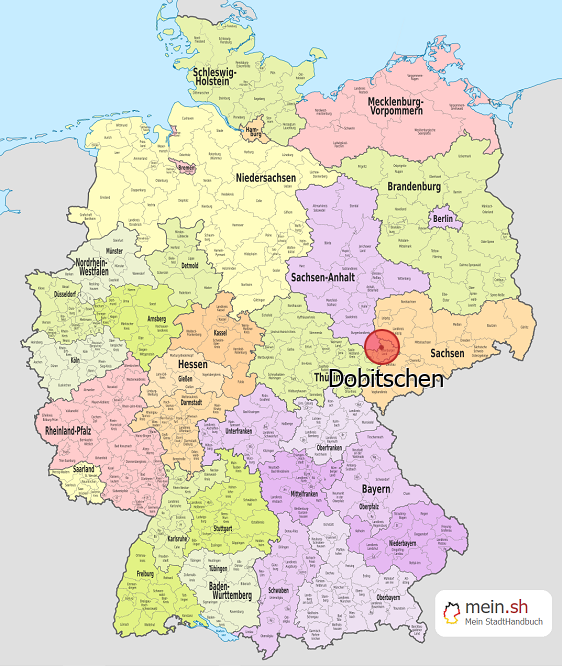 Deutschlandkarte mit Dobitschen