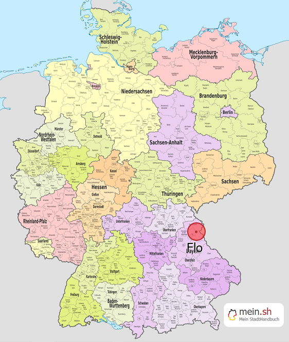 Deutschlandkarte mit Flo