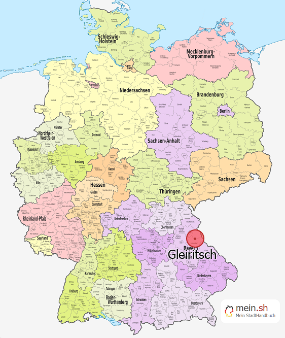 Deutschlandkarte mit Gleiritsch