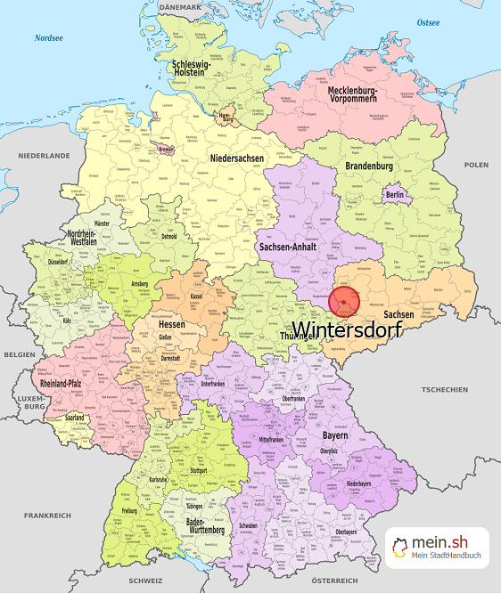 Deutschlandkarte mit Wintersdorf