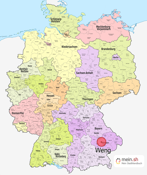 Deutschlandkarte mit Weng